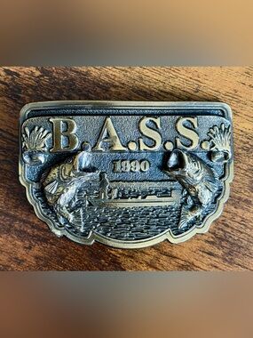 B.A.S.S Belt Buckle 1990 Bass Anglers Sportsman Society - Vintage